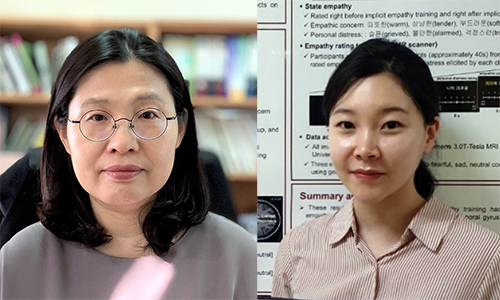 뇌공학과 김상희 교수(왼쪽), 김신아 박사과정(오른쪽)